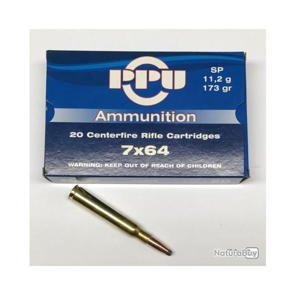 Cartouches PPU 7x64 SP 173grs - Boite de 20 unit�s