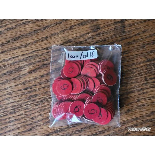 100 Cartons rouges  de fermeture n�6, cal 16 ,