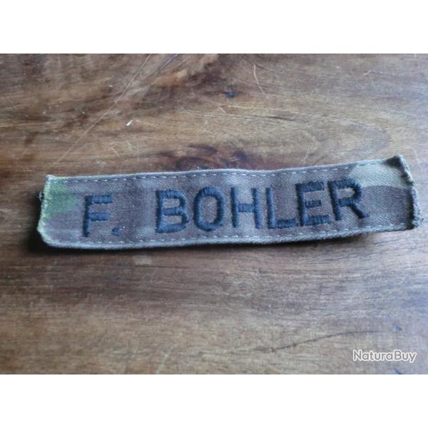 patch patronymique nominative de veste uniforme treillis