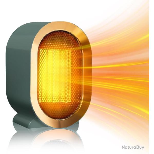 Mini Mini Chauffage D'Appoint Soufflant C�ramique 1200W Chauffe en 2 Secondes Silencieux VERT