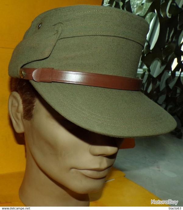 Casquette Militaire Française - Taille 56, Camouflage Vert, Coton, Occasion