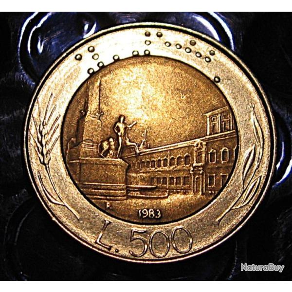 ITALIE piece de 500 lires 1982 &1983 ttb