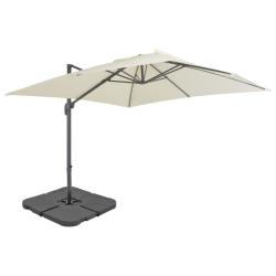 Parasol avec base portable 300 x 300 cm sable 02_0008051