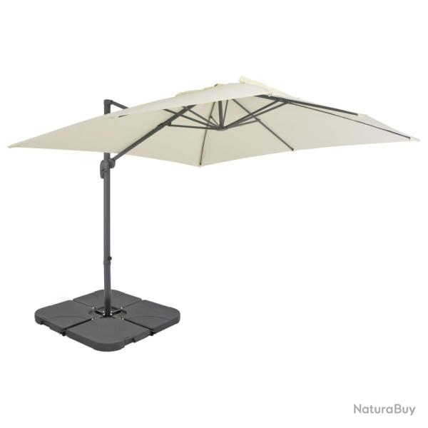 Parasol avec base portable 300 x 300 cm sable 02_0008051