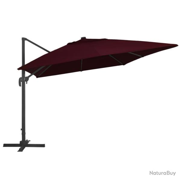 Parasol d�port� avec lumi�res led rouge bordeaux 400 x 300 cm 02_0008459