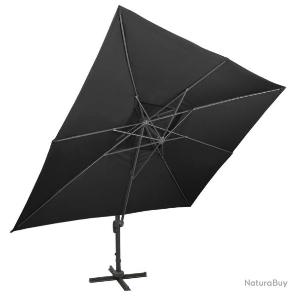 Parasol d�port� � double toit noir 400 x 300 cm 02_0008569
