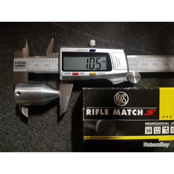 matrice mesure bourrelet 22 Long Rifle