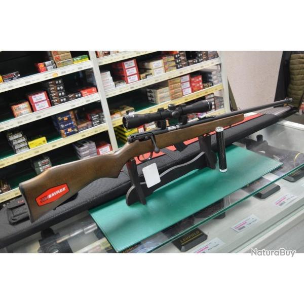 PACK CARABINE SAVAGE STEVENS 300 G 22 LR BOIS FILET� + LUNETTE + SILENCIEUX NEUF