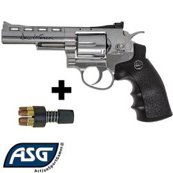 R&eacute;plique airsoft Dan Wesson 4" Silver CO2 - Revolver m&eacute;tal 6 coups