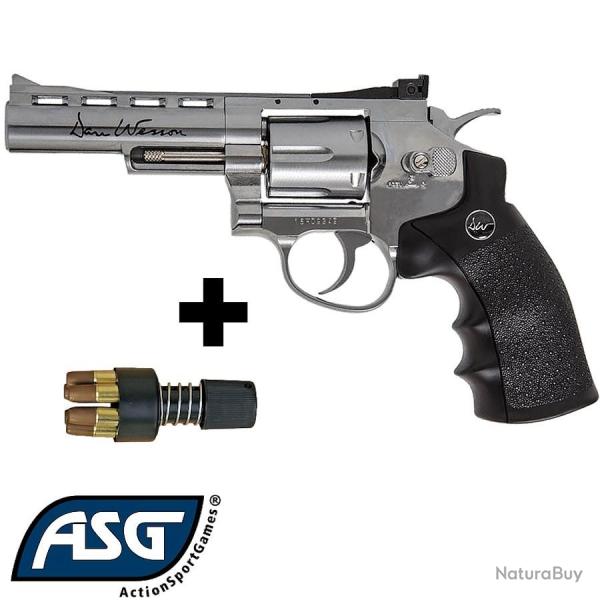 R�plique airsoft Dan Wesson 4" Silver CO2 - Revolver m�tal 6 coups