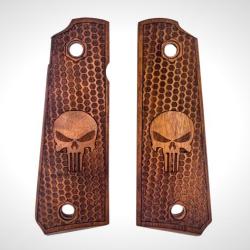 MBT - PLAQUETTES BOIS COLT 1911 - NID D'ABEILLE PUNISHER