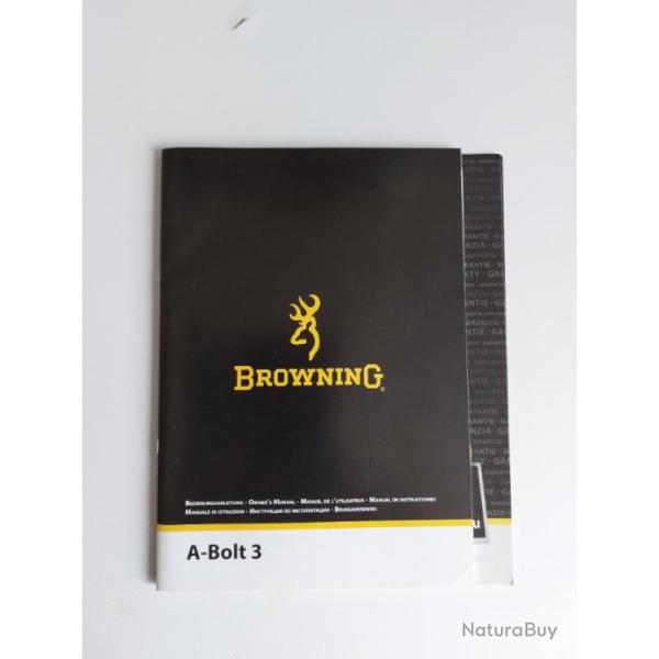 VEND MANUEL D'UTILISATION CARABINE A BOLT 3