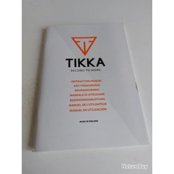 VEND MANUEL D'UTILISATION CARABINE TIKKA T3X  ,T3   ,T1X