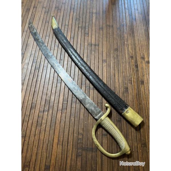 RARE SABRE BRIQUET DE LA 4 EME L�GION D�PARTEMENTAL PAR PRADIER RARE FOURREAU MONOMATRICULE 1815