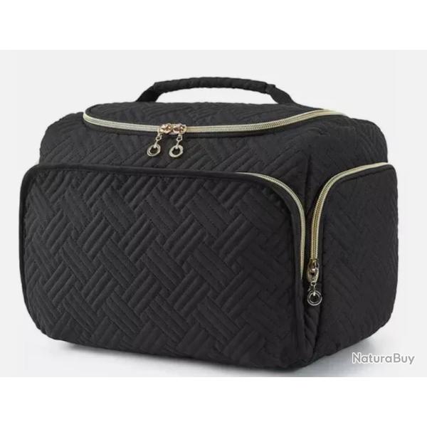 Trousse de Maquillage Grande Capacit� �tanche Sac Cosm�tiques Noir 20x15x3 cm