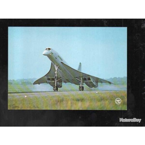 le concorde avion supersonique sur piste , cpm