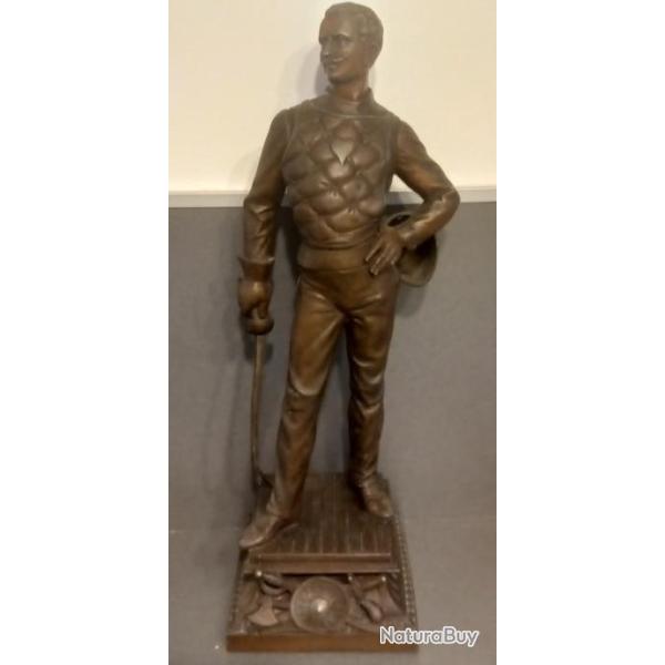 Sculpture en r�gule de Raphael - le ma�tre d'armes - 43 cm - Escrime