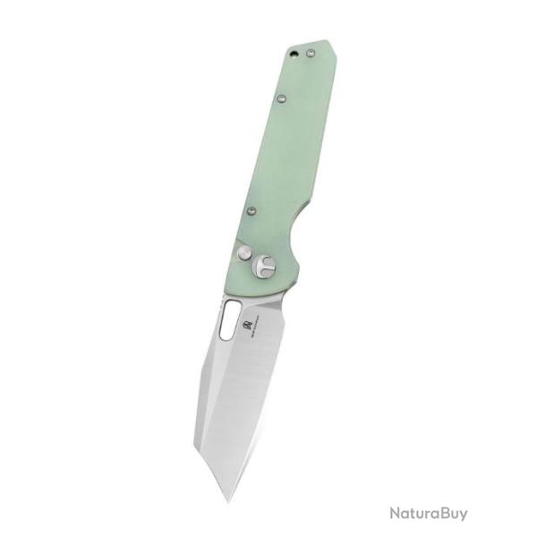 Couteau Bestechman Guardian Jade Lame Acier D2 Manche G-10 Bouton Lock BTKMK11A