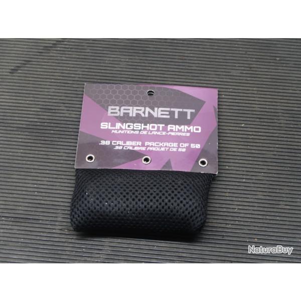 Lot de 50 billes d'acier Barnett de diam�tre .38 / 9 mm pour lances-pierres REF 34/2025