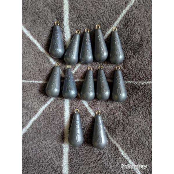 Lots 12 plombs poire 80 grammes