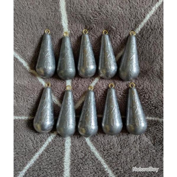 Lots 10 plombs poire 120 grammes