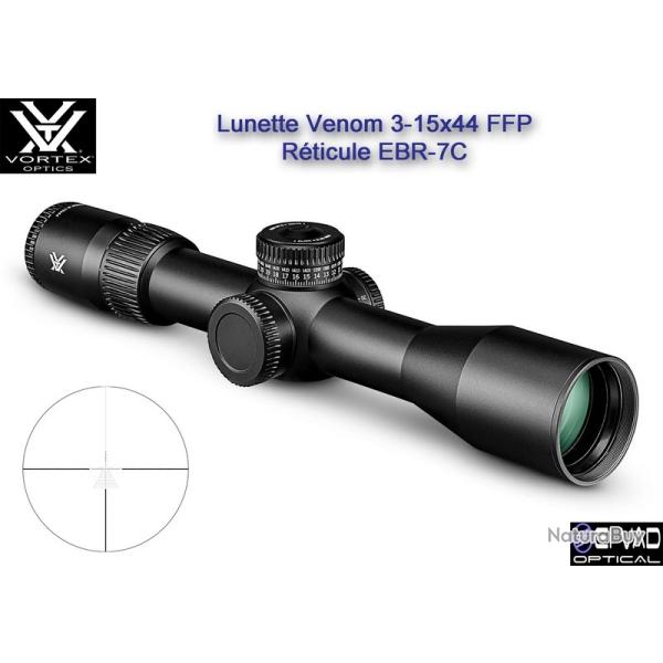 Lunette VORTEX Venom 3-15x44 FFP - R�ticule EBR-7C Mrad