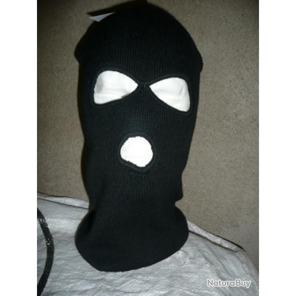 DESTOCKAGE : Cagoule chouette noire trois trous MM ( commando, aff�t, battue, op�ration
