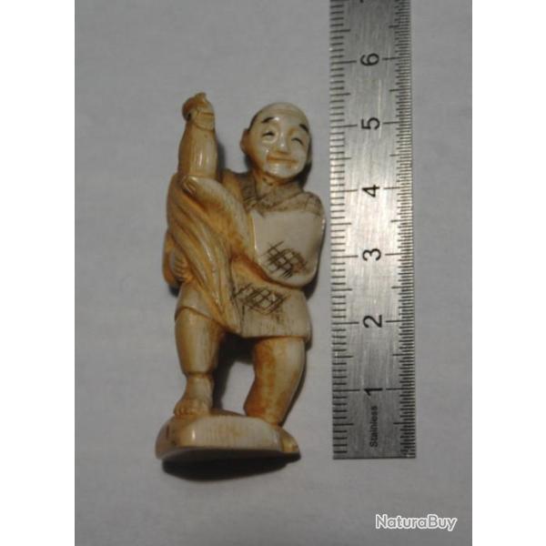 japon netsuk ancien 19eme au coq