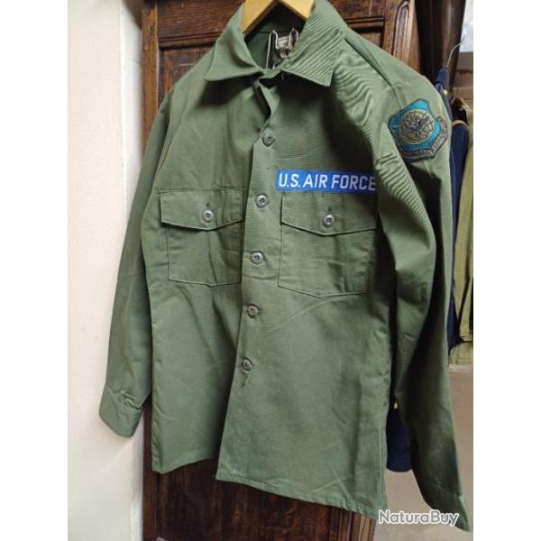 Authentique ancienne chemise militaire US AIR FORCE HBT - ARMY SHADE 507