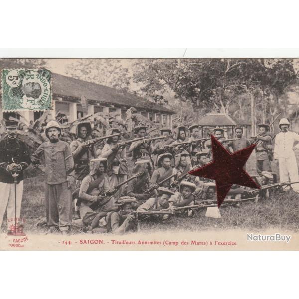 CPA - SAIGON-Tirailleurs Annamites ( Camp des Mares ) a lexercice N�120