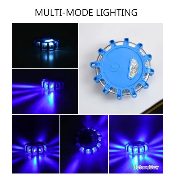 Gyrophare Stroboscopique Magn�tique LED Urgence Lumi�re Bleue Clignotante S�curit� Routi�re