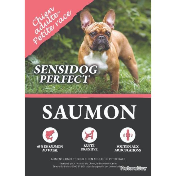 CROQUETTES SENSIDOG Perfect Adulte petite race 6 Kg  65% de SAUMON (sans c�r�ales/Grain free)