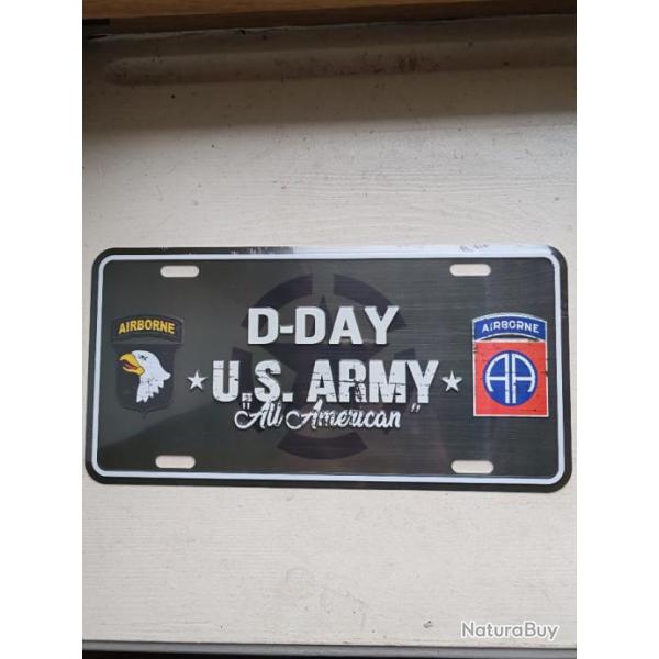 PLAQUE M�TAL TYPE LICENSE PLATE "D-DAY ALL AMERICAN"