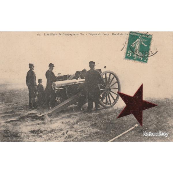 CPA-  Artillerie lourde de Campagne au tir-Depart du Coup Recul du Canon N�741