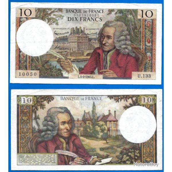 France 10 Francs 1965 4 Fevrier Billet Voltaire Franc