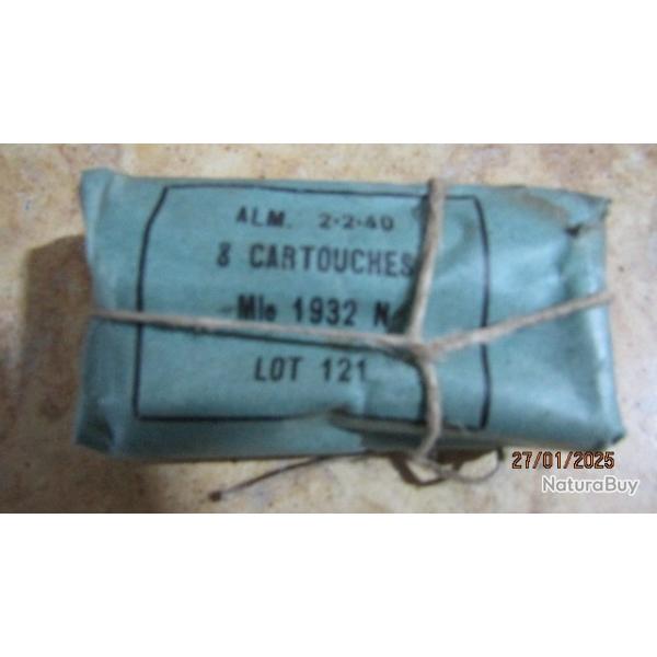 trousse paquet 8 mm 8mm dat� 1940 Lebel Berthier perc�es percut�es ww2 mun dat�e 1940 seconde guerre