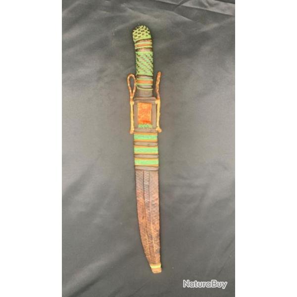 BELLE �P�E AFRICAINE PEUHL DU NIGER, CIRCA 1930, ENTI�REMENT D�COR�, POUR COLLECTION ETHNIQUE