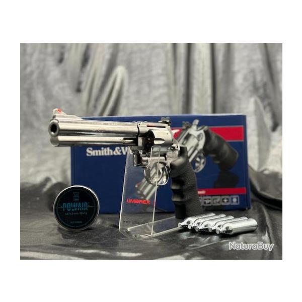 Pack Pr�t � Tirer REVOLVER SMITH&WESSON 629 6,5'' CO2 CAL 4.5MM STEEL FINISH