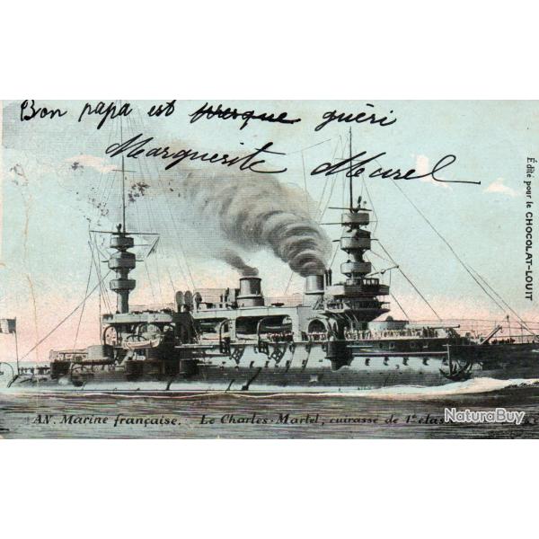 Carte postale ancienne du cuirass� Le Charles Martel - N�8312