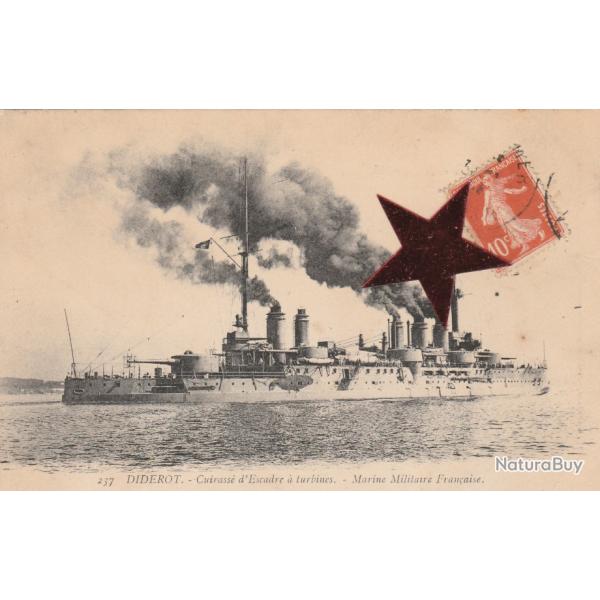 CPA - MARINE Militaire Francaise  - "DIDEROT" cuirass� d'escadre � turbine N�263