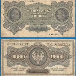 Pologne 10000 Marek 1922 Grand Billet Europe Centrale Zlotych Mareks