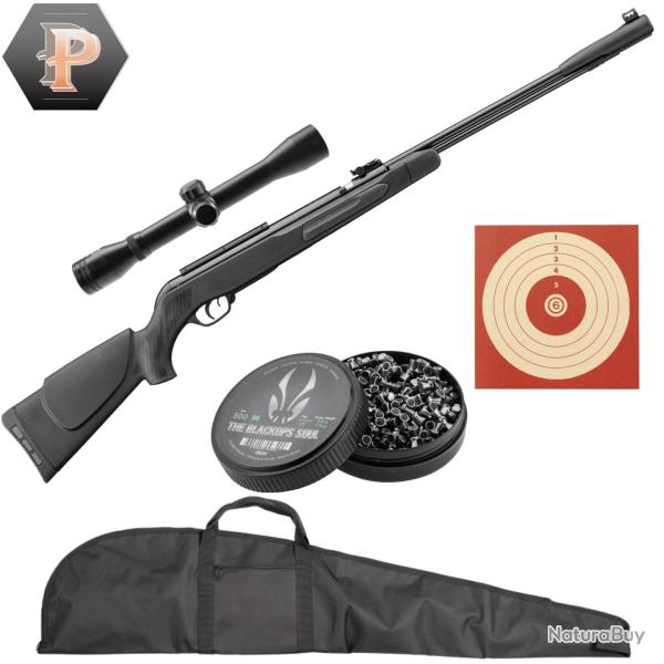 Carabine � plombs Gamo CFX Cal. 4.5 mm-19,9 J + plombs + lunette + cibles + fourreau