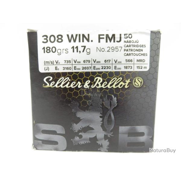 SELLIER BELLOT 308WIN FMJ 180GR