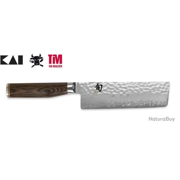 Kai Shun Premier Tim M�lzer - Couteau Nakiri 14 cm (TDM-1742) - Acier VG-Max & Damas - Bois de Pakka
