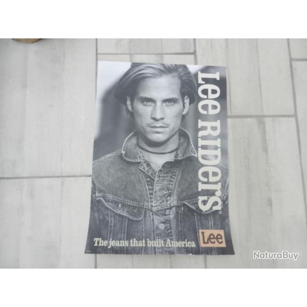 affiche publicitaire Lee riders - the jeans that built America