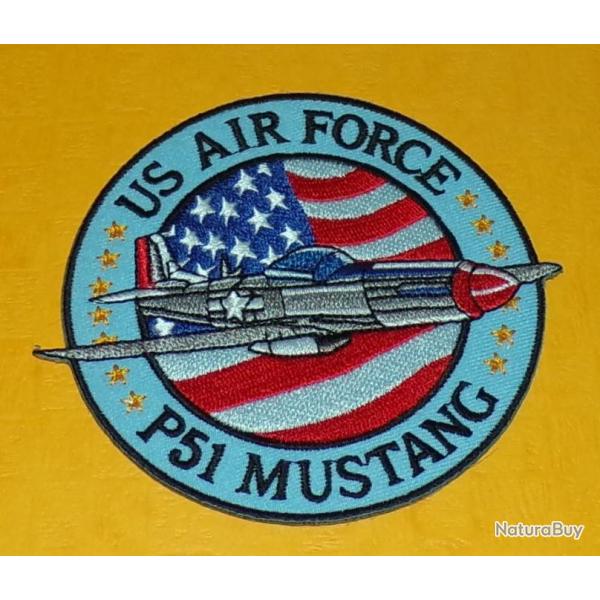 TISSU PATCH :� U.S AIR FORCE , P51 MUSTANG� , DIAMETRE 9�CM , BON ETAT VOIR PHOTOS . POUR TOUT RENSE
