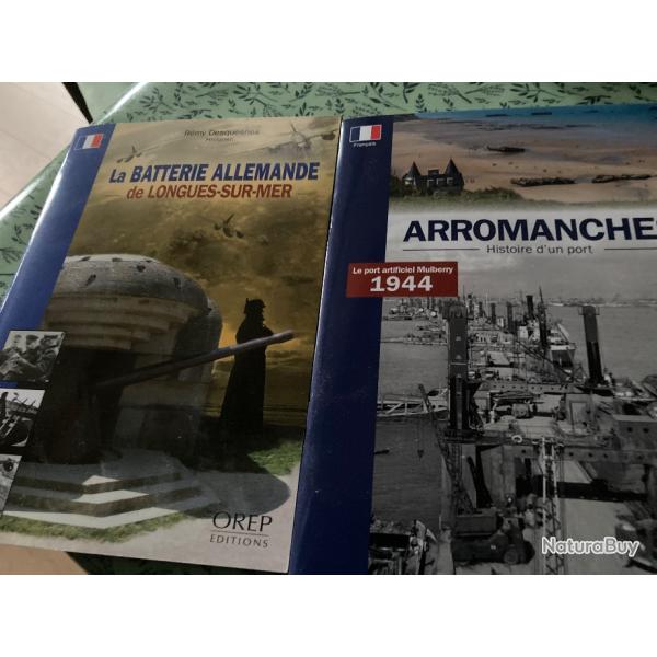 Livres Arromanches port artificiel mulberry+ livre batterie allemande de Longues sur mer