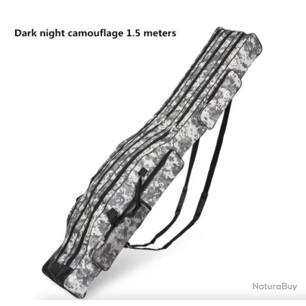 Sac de p�che Pliable � Grand Ventre � Trois Couches Double �paule + Trousse � outils 1,5 M Gris