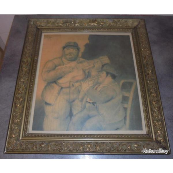 CADRE ANCIEN BOIS STUC MOULURES DOR� 46.5 x 43.5cm - REPRO BOTERO