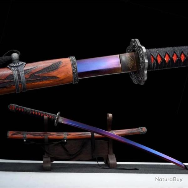 Katana Sekiro Lame Mortelle Pourpre (Acier T10 Violet) - Tranchant (3)